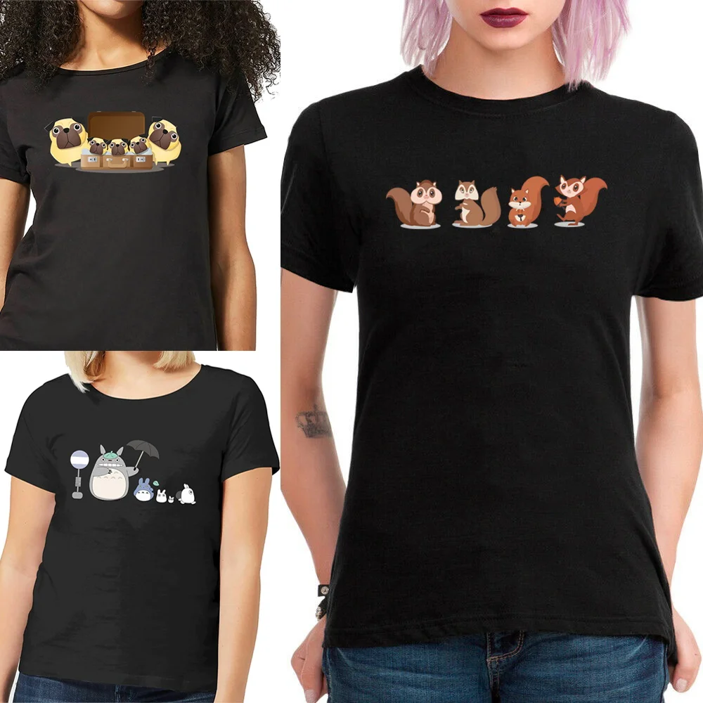 

Футболка с коротким рукавом и мультипликационным принтом, летние модные новые женские футболки, трендовая уличная одежда в стиле хип-хоп, у...