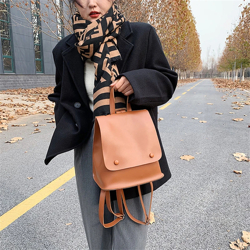 

Винтажный женский рюкзак, Высококачественная кожаная Брендовая женская сумка через плечо, женский многофункциональный рюкзак, популярный ...