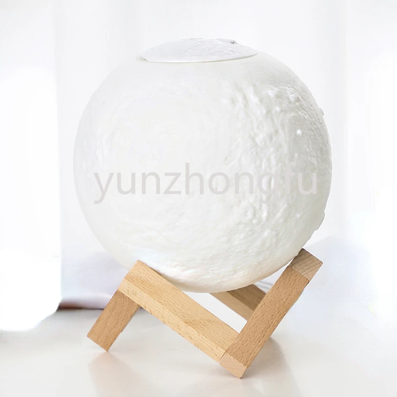 

Маленький Настольный увлажнитель-ночник Moon с питанием от USB, тихий ночник с 3D рисунком Луны, батарея 1200 мАч, Воздушный Распылитель