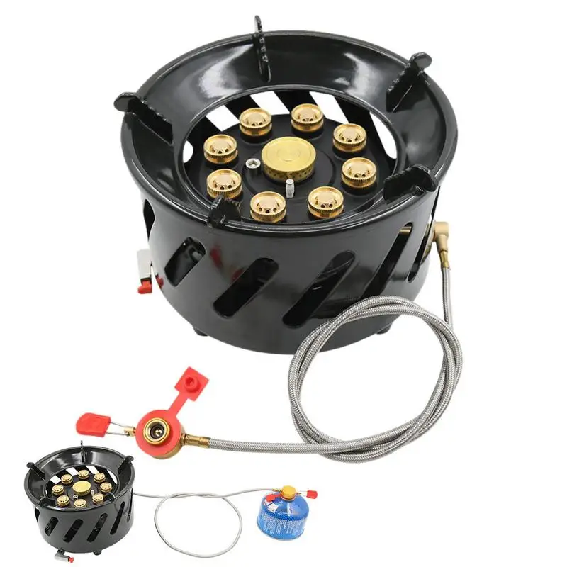 

Camp Stove Windproof 19800W Powerful Outdoor 9-Burner Stoves Cooking Tools With Portable Storage Bag For Outdoor Backpacking