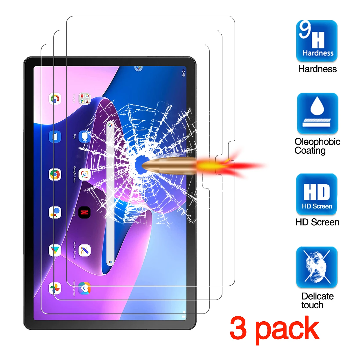 

Защитная пленка для Lenovo Tab M10 (3-е поколение), 10,1 дюйма, TB-328F/TB-328X 2022, Защитная пленка для планшета, закаленное стекло