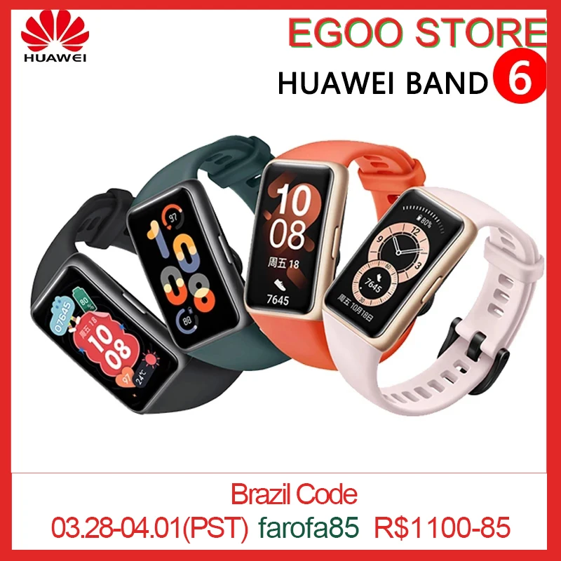 

Original Huawei Band 6 Smartband 1.47'' AMOLED Screen Heart Rate Tracker Sleep Monitoring BT 5.0 Wristband