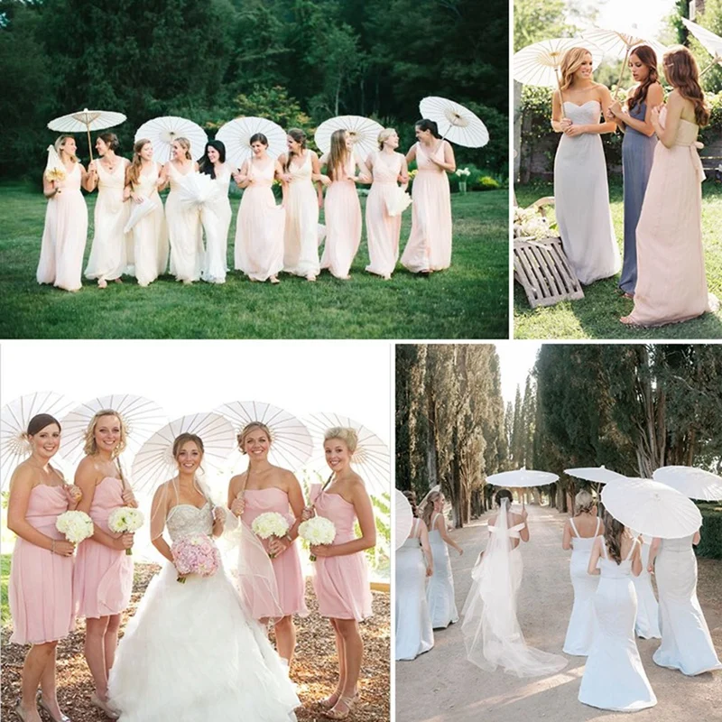 Зонт Свадебный из белой бумаги 60 см