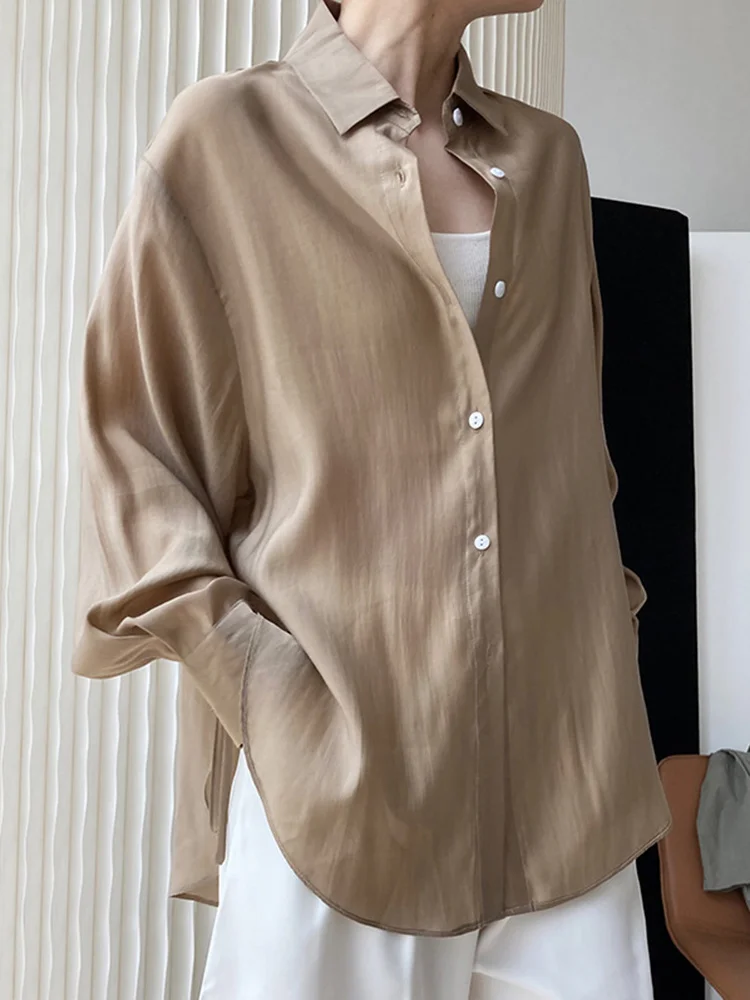 Женская однобортная рубашка на завязках повседневный однотонный топ с лацканами