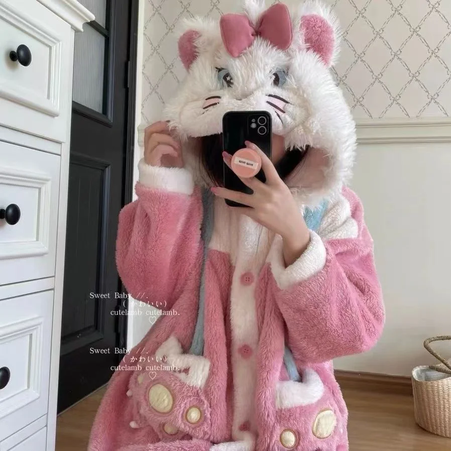 Женский фланелевой халат пижамы для косплея с животными ночная рубашка