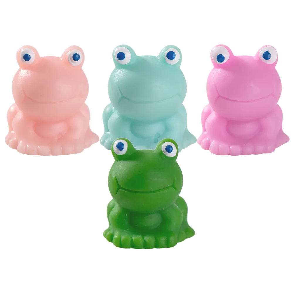 4 шт. маленькая скульптура лягушки солнечный декор прекрасная мини-фигурка микро