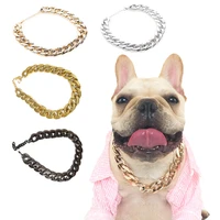 small dog snack chain teddy french bulldog necklace silverygolden pet accessories dogs collar
