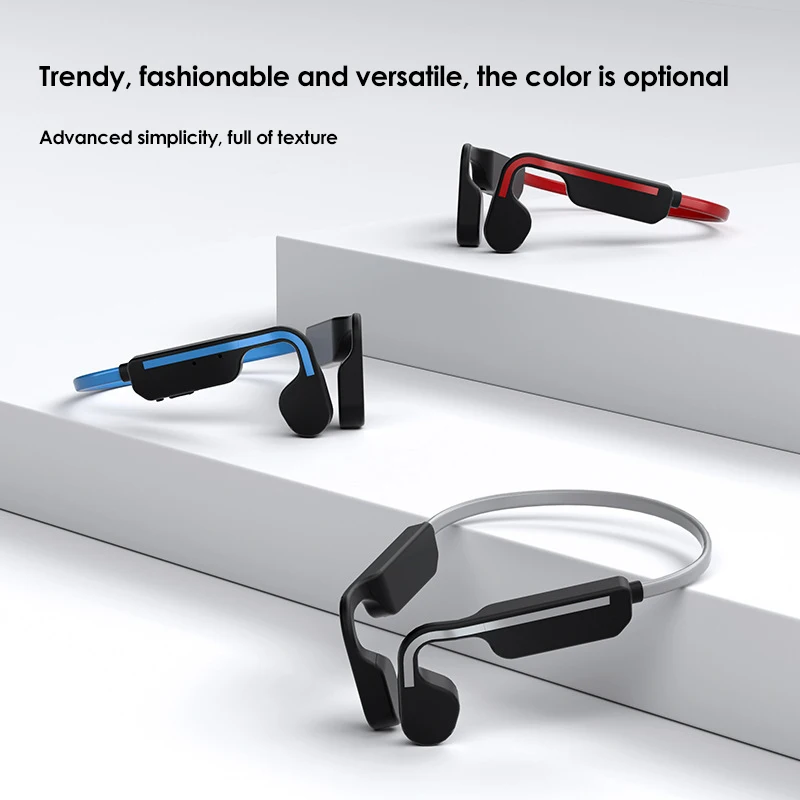 

Ipx6 Waterproof Bone Conduction Earphones Noise Reduction With Mic Lightweight Ear Hook Sport Earphones Not In-ear 280mah 280mAh