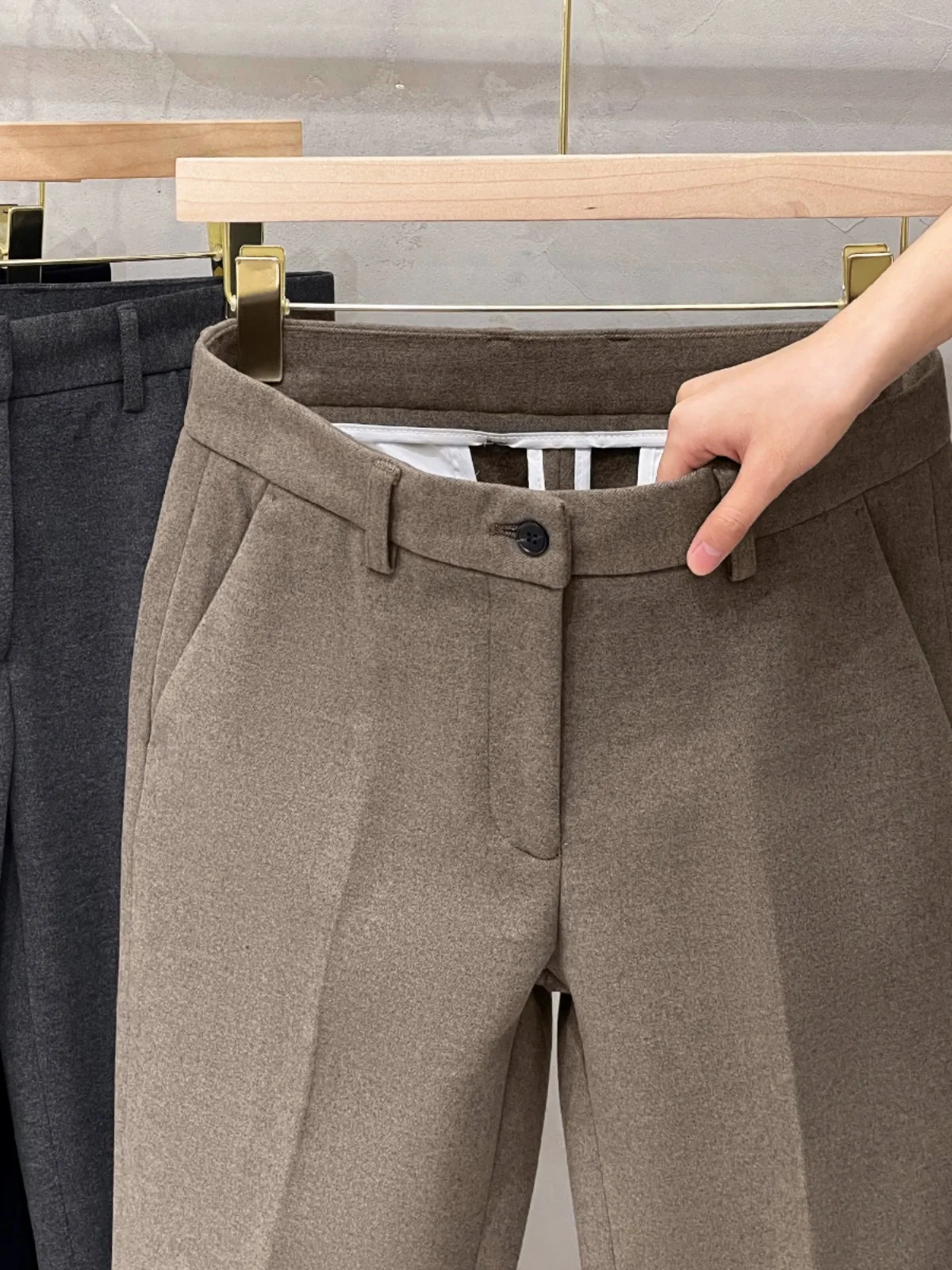 Зимний шерстяной офисный костюм брюки мужские тонкие шерстяные в британском