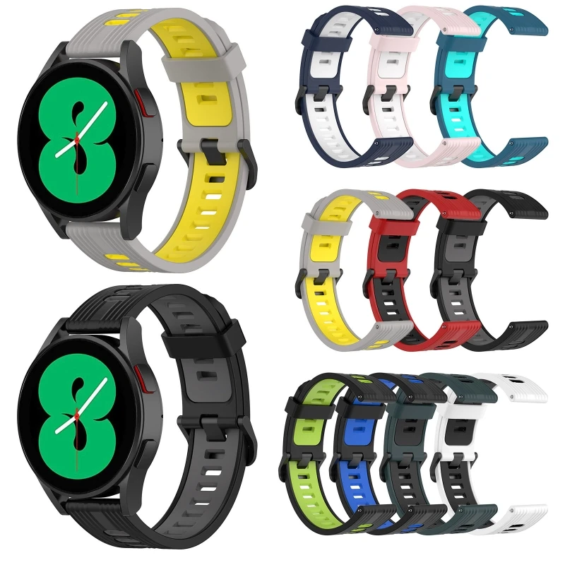 

Dual Color Silicone Strap Compatible with GalaxyWatch 5 Waterproof Bracelet Watch Fashion Band Belt Sports Wristbands DXAC