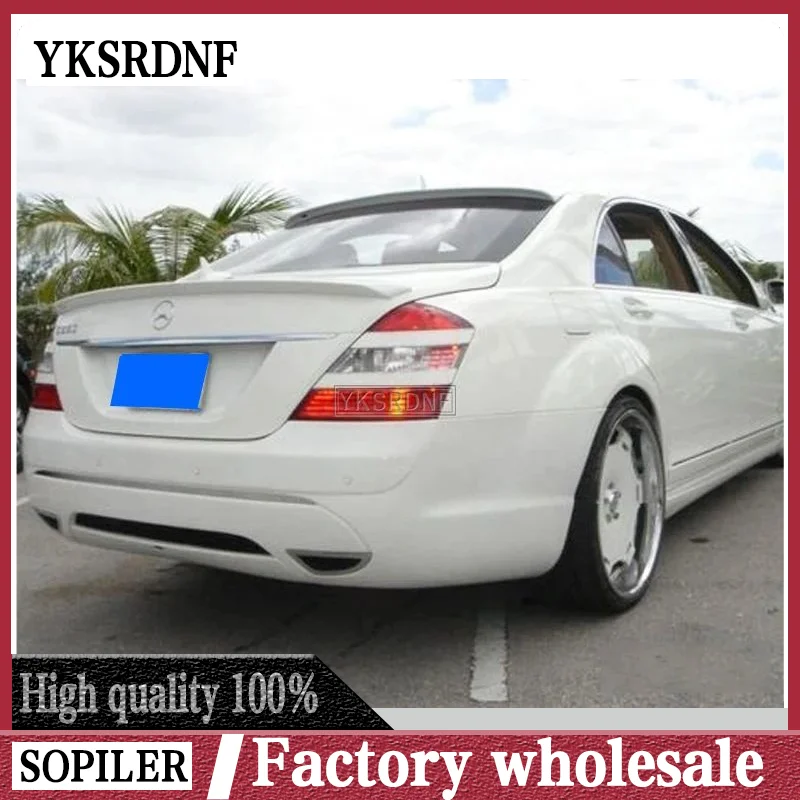 Для Mercedes benz S class w221 2006-2013 ABS спойлер из материала задние крылья багажника S320 S400 S420