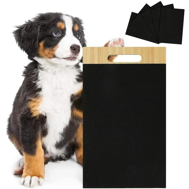 

Dog Scratch Pad Wood Puppies Claws Polishing Mat With Ergonomic Handle Replaceable Sandpaper Scratching Boards For Pets