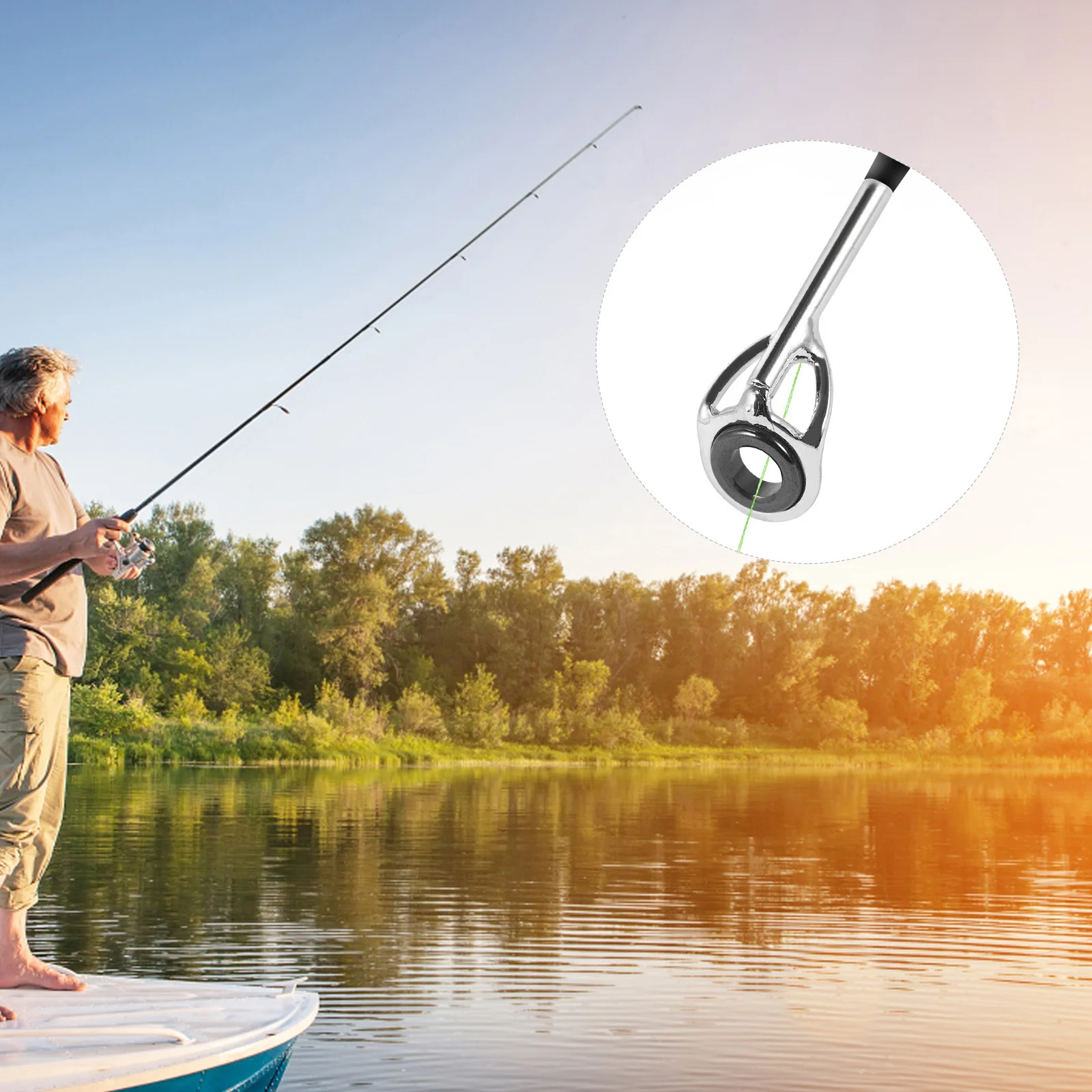 

20 Pcs Rotating Rod Rocky Pole Guide Ring Fishing Gear Kit Rods Stainless Steel Fisherman Equipment Accessory