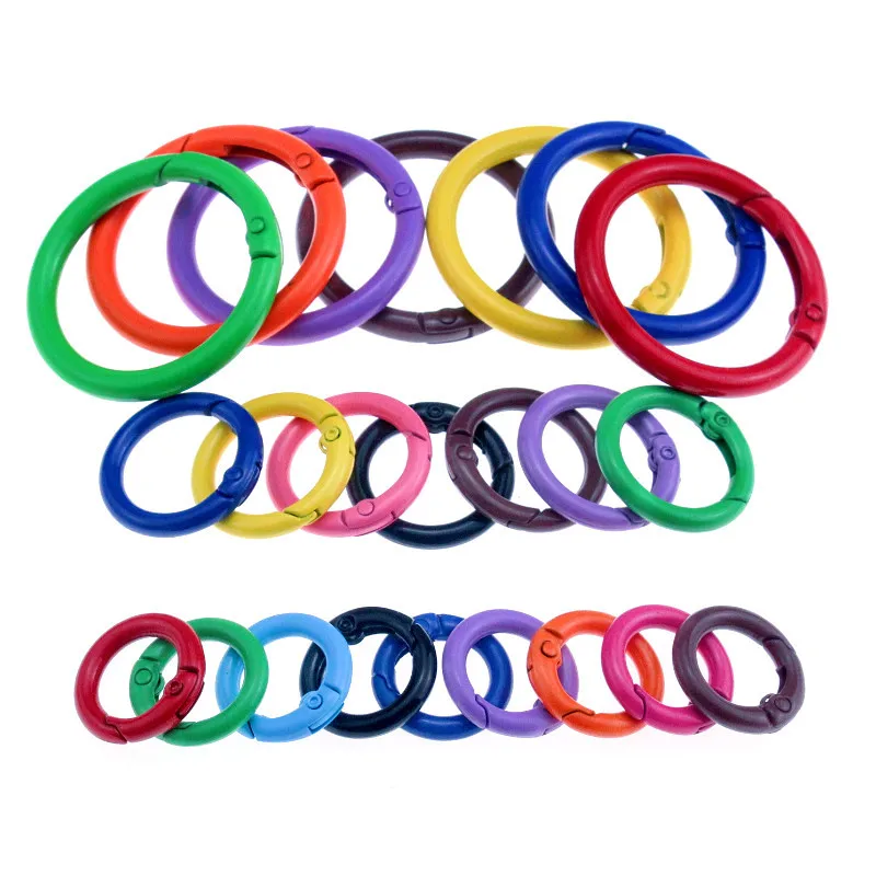 

2-14Pcs Metal O Ring Spring Clasps for DIY Jewelry Openable Round Carabiner Keychain Bag Clips Hook Dog Chain Buckles Connector