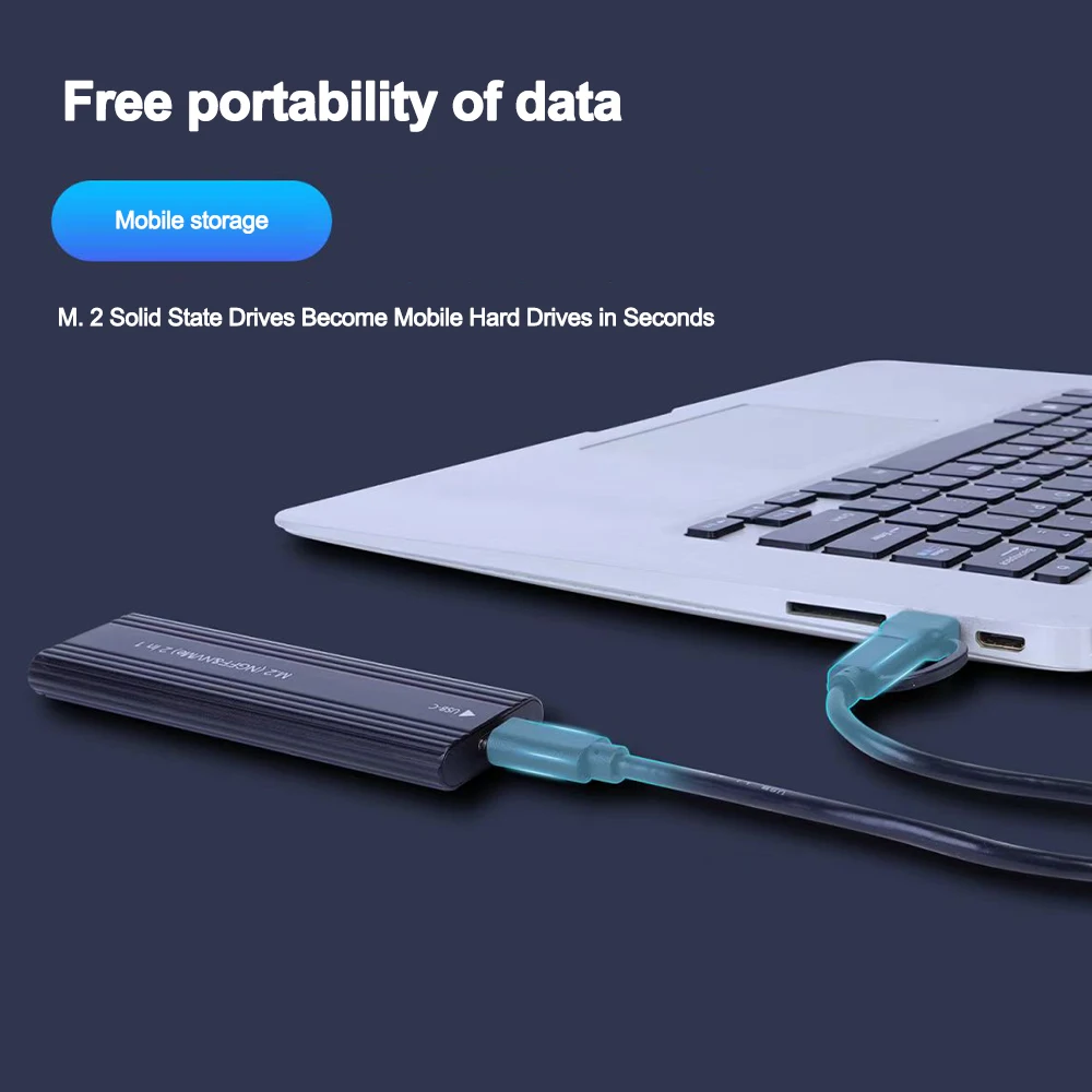 Корпус M2 SSD NVME SATA Dual Protocol M.2 to USB Type C SSD Enclosure Адаптер NVME SATA SSD Disk Box Поддержка клавиш M и клавиш B&M (art.: 3920cbf85ef92) - 3920cbf85ef92