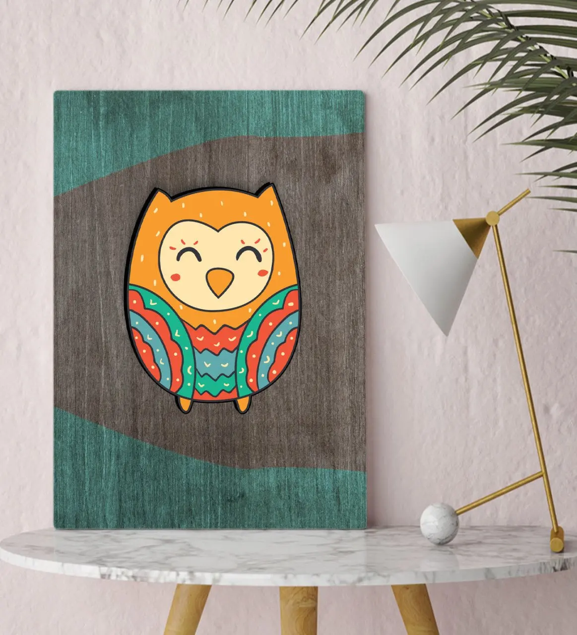

BK дома и совой для детей из плотной ткани таблицы 30x50cm-4