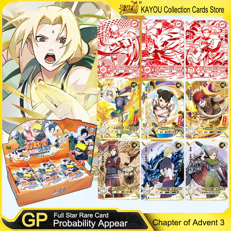 

Genuine KAYOU Naruto Cards Chapter of Advent Collection Anime Board Game Kids Toys For Children Christmas Birthday Gifts Cards