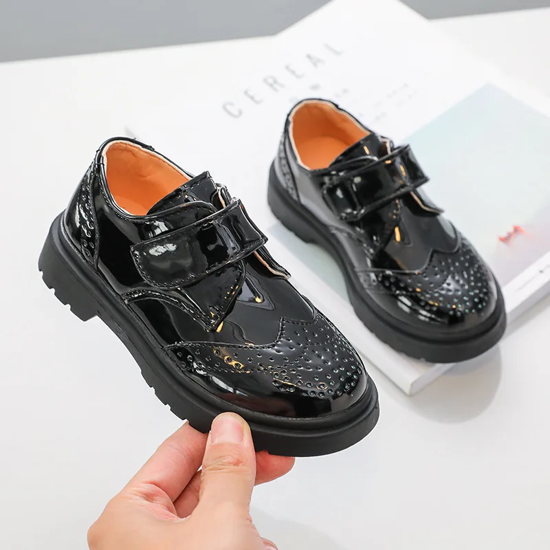 

Kids Loafers 2022 Spring New Britain Style Simple Black Mary Janes Versatile for Boys Children Fashion Performance Shoes Casual