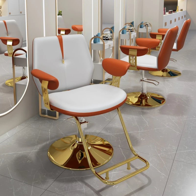 

Luxury Aesthetic Barber Chairs Equipment Barbershop Beauty Makeup Barber Chairs Reception Adjustable Sillas Furniture QF50BC