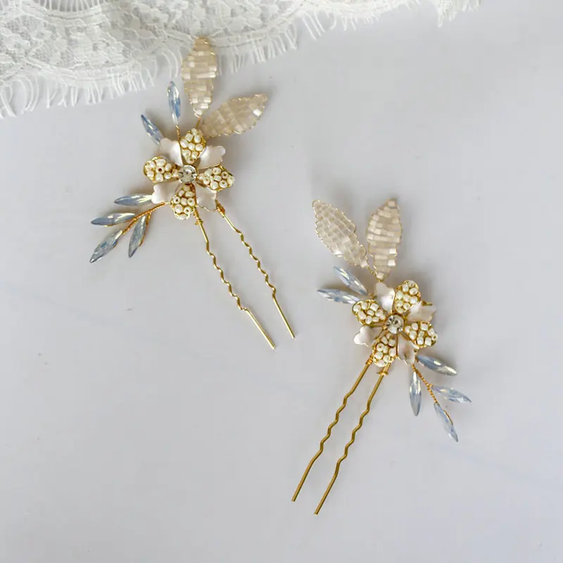 

Simple Opal Crystal Bride Hairpin Beautiful Bridal Wedding Hair Accessories