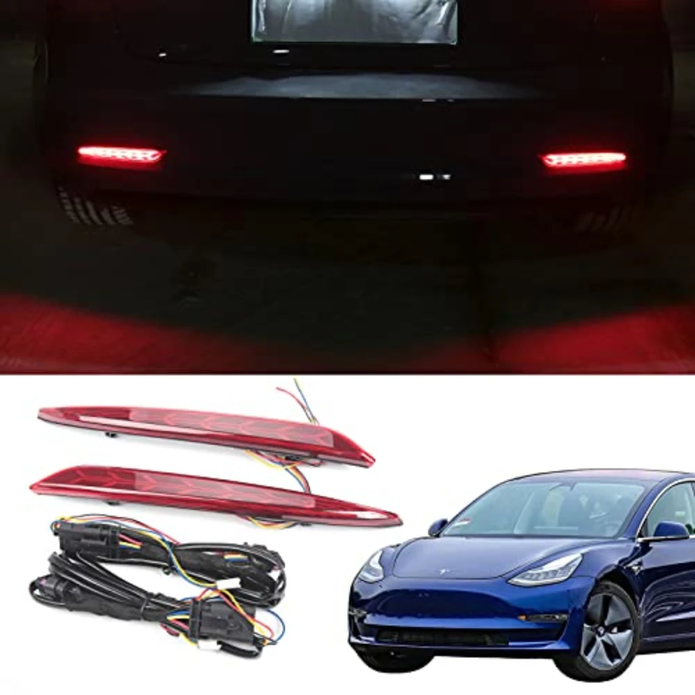 

For Tesla 2017-2022 Model 3 2020-2022 Model Y Rear Fog Light LED Rear Bar Light Replacement Turn Signal Indicators Accessories