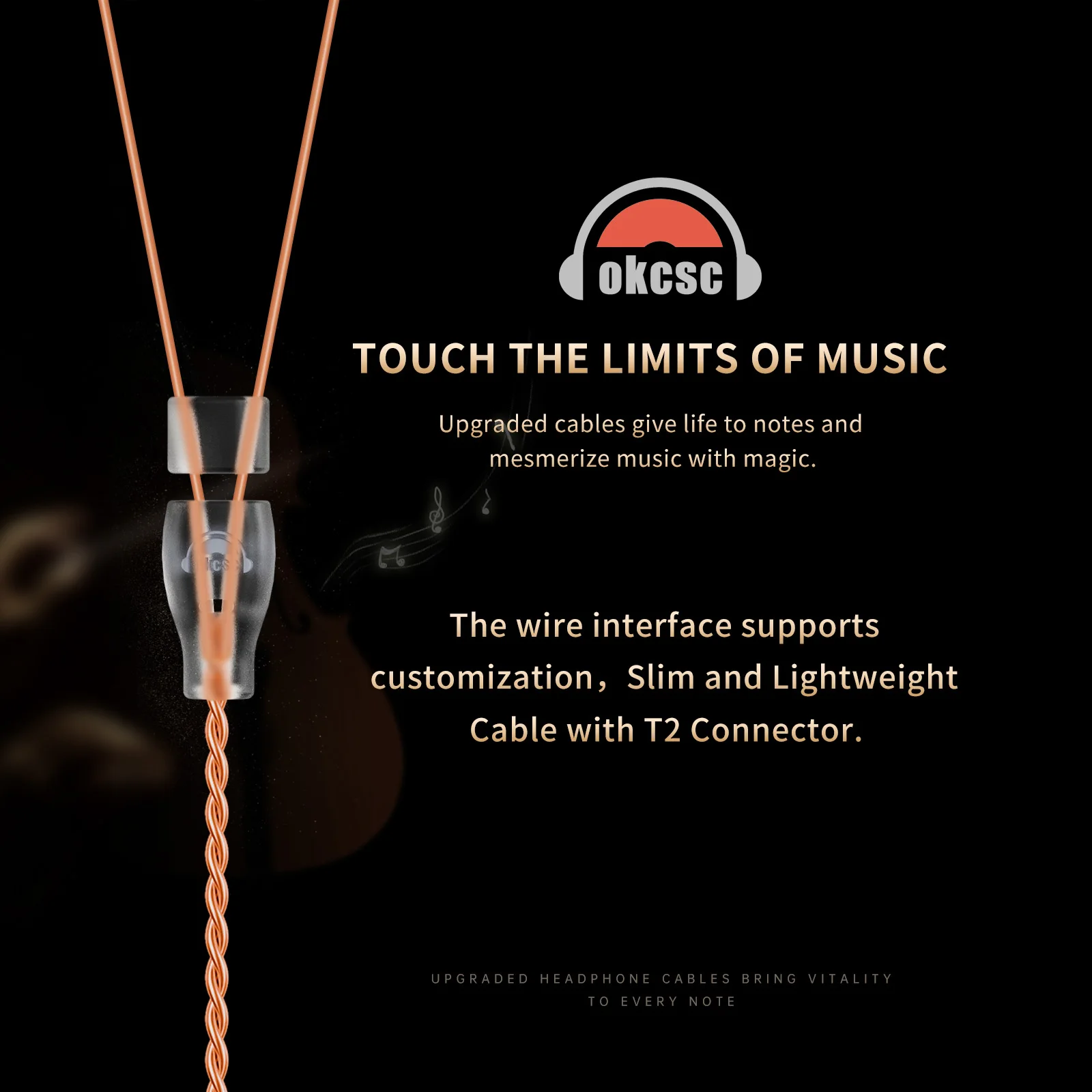 Фото Запасной кабель для наушников OKCSC с разъемом 4.4 мм для QDC TF10 Fitear Weston W40 MMCX IE400 IPX T2 JH24 IE300 ER4PA2DC ER4SR IE8 IE40 №1