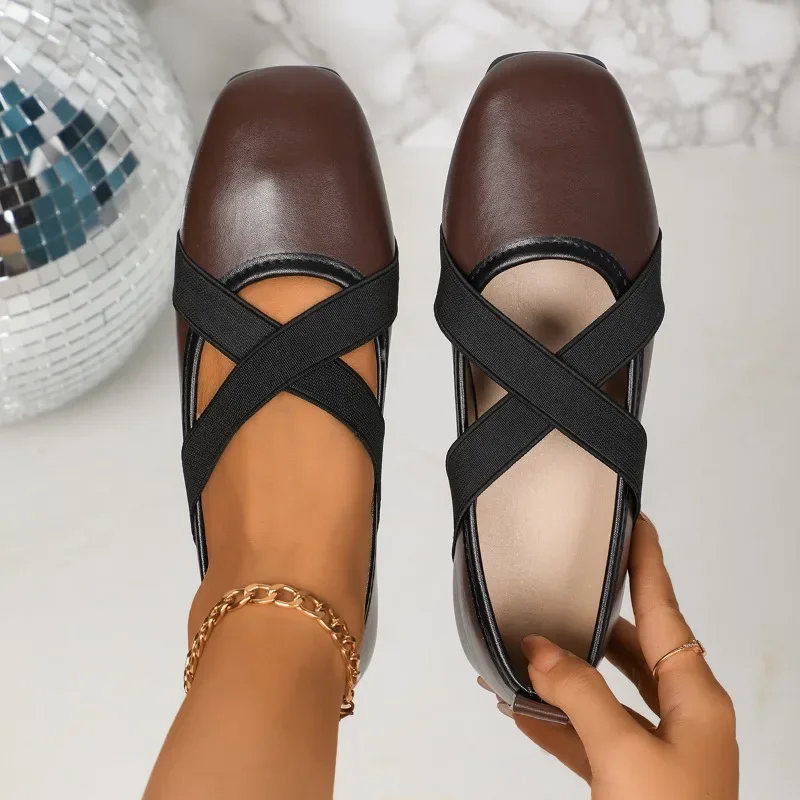 Туфли для женщин 2024 высококачественные женские туфли без шнуровки на плоской