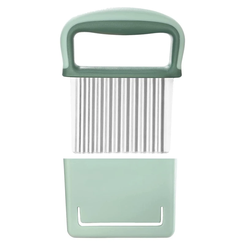 

1 Piece Metal For WAVE Cut Vegetable For WAVE Cutter With Handle & Protective Potato Cutter Tool (Green)