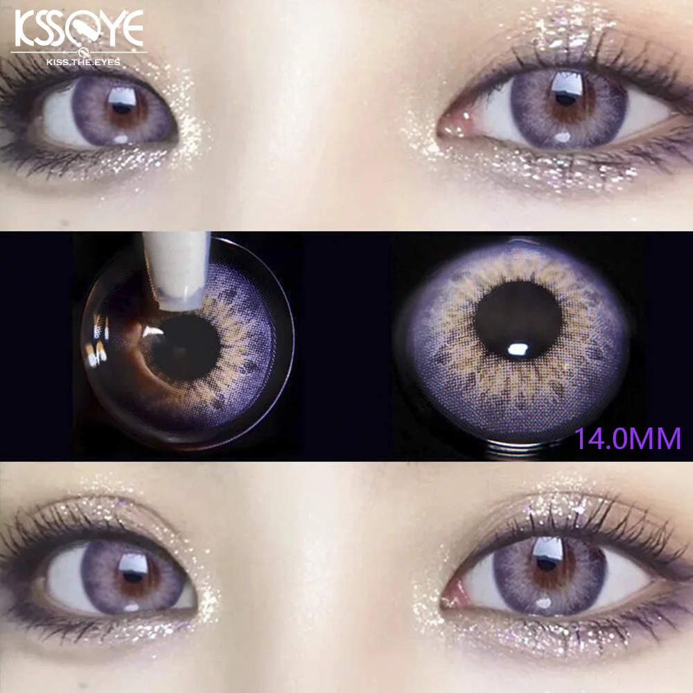 

KSSEYE 2 шт. новые цветные контактные линзы для глаз уникальные модные цветные линзы ed фиолетовые красивые для макияжа учеников на один год быстрая доставка