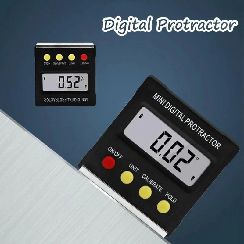 

360 Degree Mini Digital Protractor Electronic Level Box Inclinometer Angle Protractor Ruler Magnetic Base Measuring Gague Tools