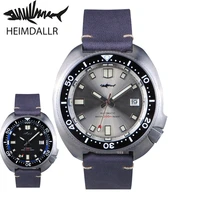 heimdallr titanium mens turtle diving watch green luminous dial sapphire 200m waterproof nh35 automatic movement wristwatches