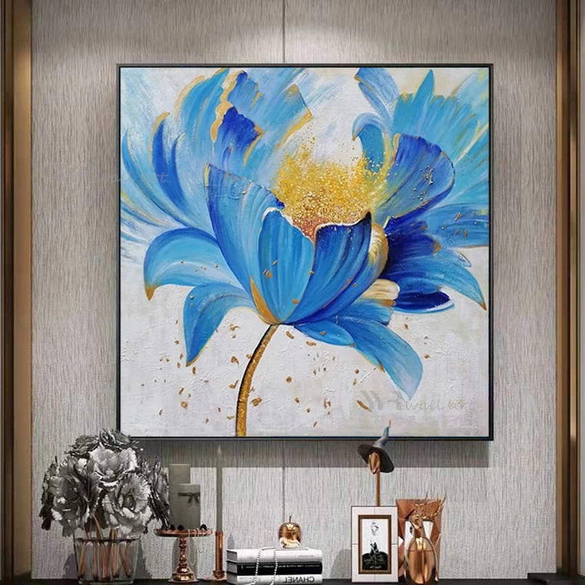 

Painter Hand-Painted Flowers Blooming Wealth Mural Wall Art Canvas Oil Painting Restaurant Bedroom Living Room Decoration Poster