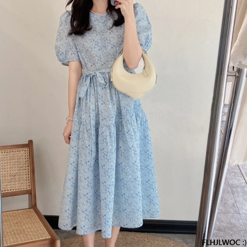 

Шикарное длинное платье Fenimine в японском стиле, темпераментное Платье на шнуровке с бантом, 2023 Цветочный стиль, винтажное праздничное платье для девушек, корейское летнее платье