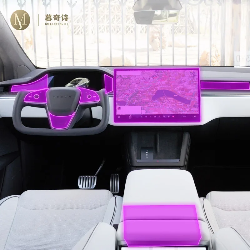 Для Tesla Model X 2023 аксессуары для салона автомобиля прозрачная пленка из ТПУ-ППФ
