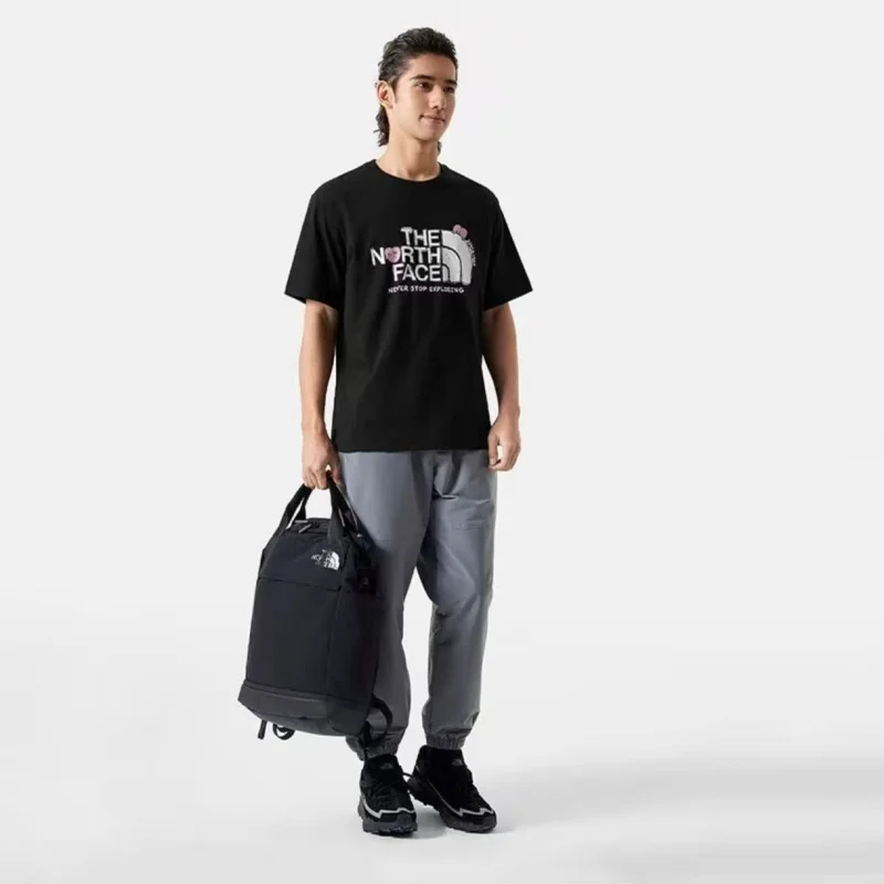 Фото Футболка унисекс THE NORTH FACE с принтом в форме сердца, в американском ретро-стиле, с круглым вырезом, коротким рукавом, для активного отдыха и повседневной носки №4