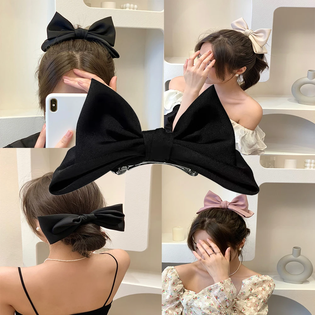 

Женская заколка-бант для волос, элегантная Заколка-бант из атласной ленты, аксессуар для волос в Корейском стиле
