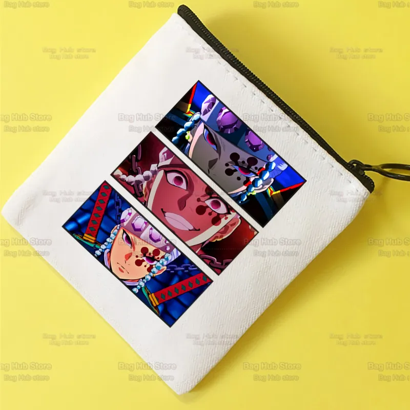Tengen Uzui Canvas Card Demon Slayer Coin Purse Female Imetsu No Yaiba Anime Cute Simple Coin Mini Zipper Bag