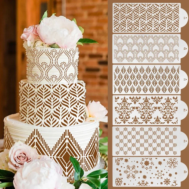 

Cake Stencil for Fondant Biscuit Plant Cake Decorating Tools Baking Wedding Party Food Grade PET Templates