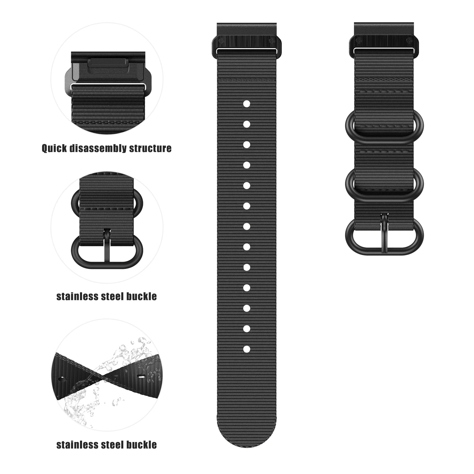 Ремешок нейлоновый для наручных часов Garmin Fenix 8 E 7X 7 6X 6 Pro 5X Plus Epix Gen 2 47 мм 51 955 945 Enduro 3