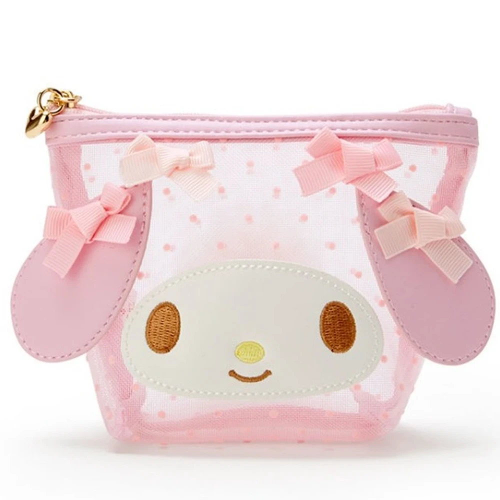 

New Sanrio My Melody Cinnamon Dog Mesh Summer Cartoon Mesh Summer Cosmetic Bag Portable Storage Bag Wash Bag Girl Birthday Gift