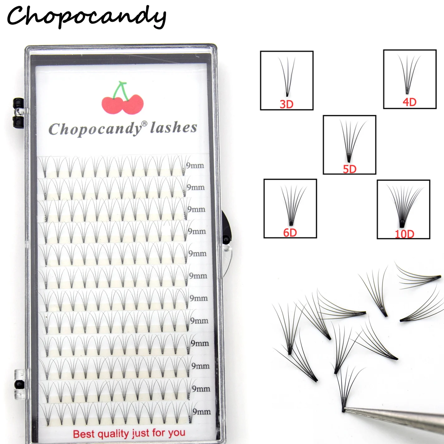 Ресницы для наращивания 3D/4D/5D/6D/10D, из искусственной норки