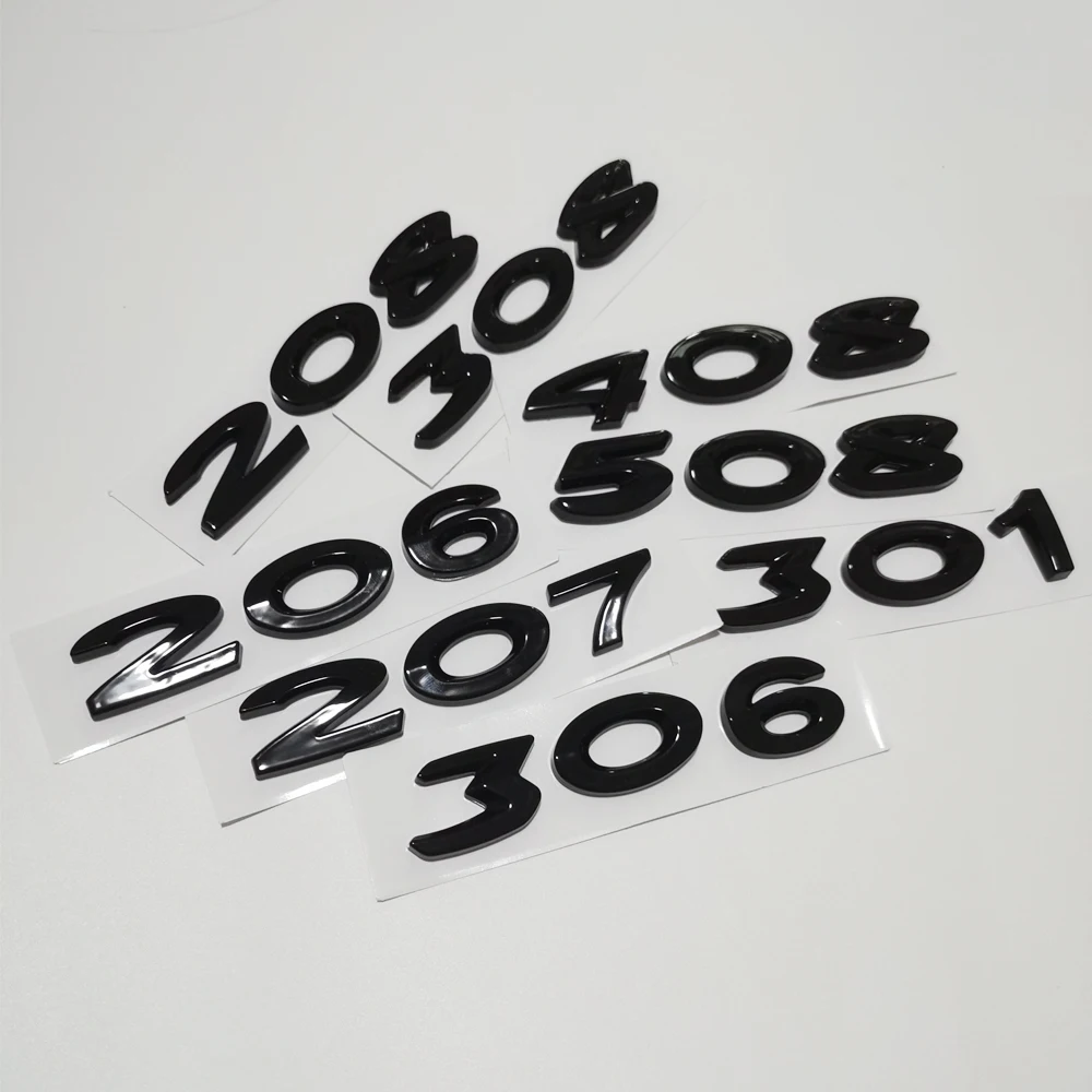 

Black Car Badge Rear Trunk Sticker Letter Badge For Peugeot 308 3008 208 508 301 206 207 306 2008 5008 GT LINE Peugeot Sticker