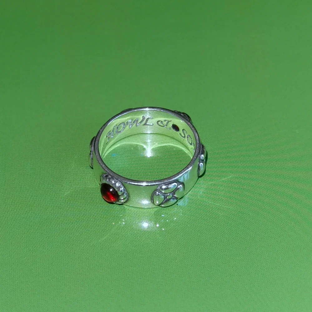 Серебряное кольцо с движущимся замком Хаяо Миядзаки