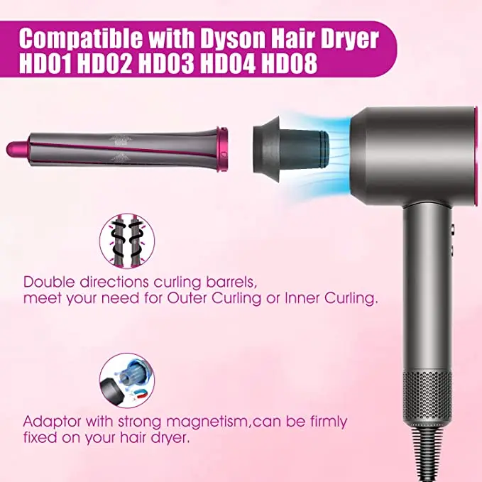 Фен стайлер Дайсон PNG. Dyson стайлер с 8 насадками стальной с медью. Стайлер Дайсон как пользоваться насадками для волос.