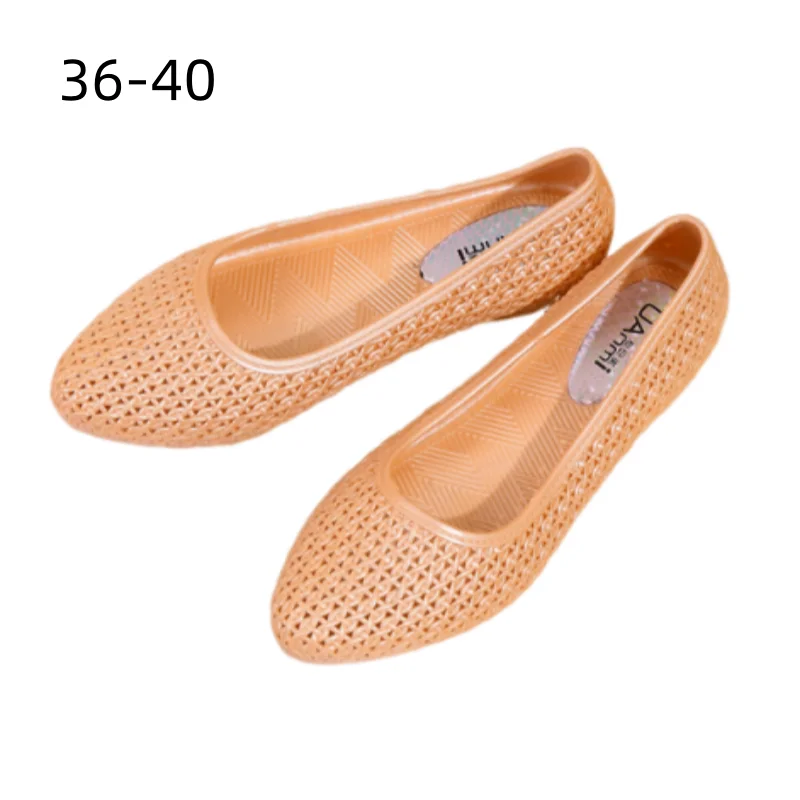 Женские пластиковые туфли на плоской подошве из ПВХ с низким ценам слипоны