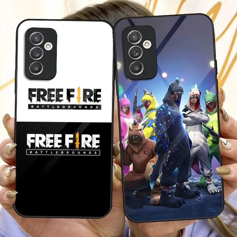 

Free Fire Game Phone Case For Samsung A52 A71 A21 A22 A31 A20 A12 A51 A40 A72 A81 Galaxy A14 A54 A34 M14 Glass Design Cover