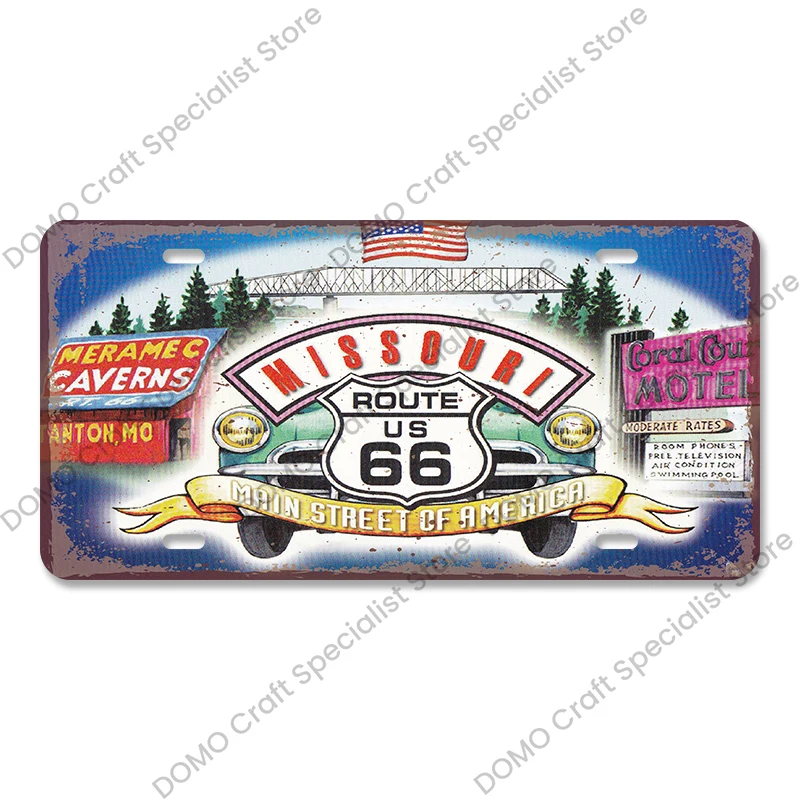

Винтажный металлический знак Route 66 CQDM DECOR