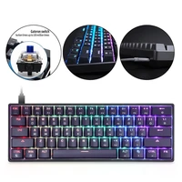 new2022 cn gk61 sk61 61 key mechanical keyboard usb wired bluetooth led backlit axis gaming gateron optical switches for desktop