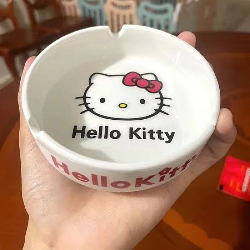 Hello Kitty керамическая пепельница кавайная Sanrio декор для комнаты держатель для сигарет Пепельницы Курительные аксессуары мультяшное милое настольное украшение