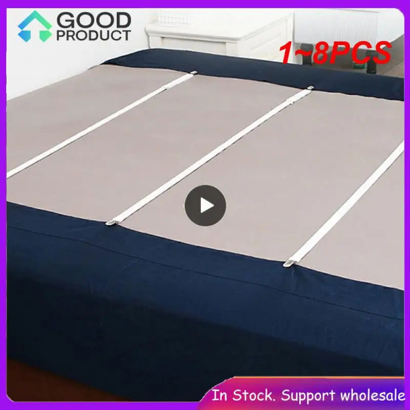 

1~8PCS Adjustable Bed Sheet Fasteners Straps Elastic Mattress Cover Corner Holder Clip Grippers Suspender Cord Hook Loop Clasps